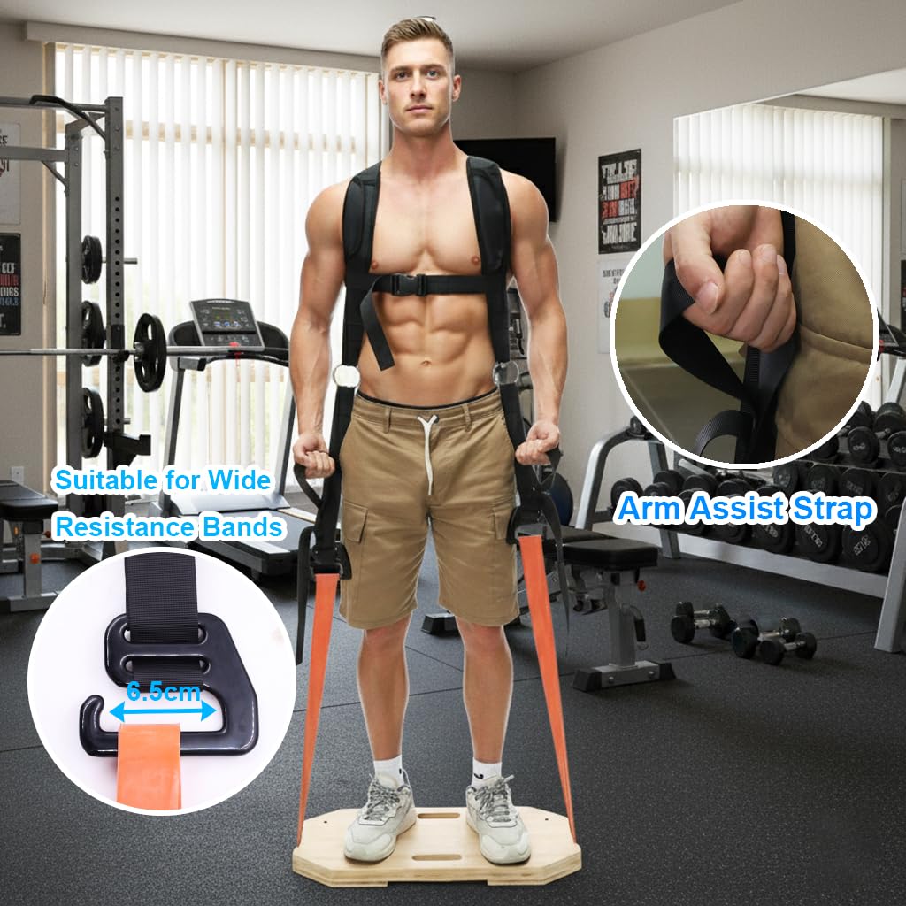 J Bryant Adjustable Squat Harness Vest with Padded Shoulder Support, Quick‑Release Buckle & E‑Hook for Full‑Body Strength Training, Resistance Bands & Board Not Included