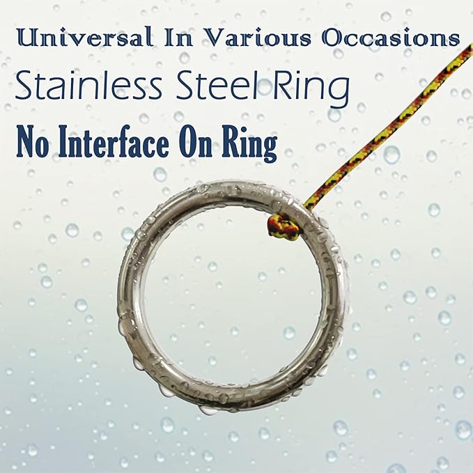 Hook and Ring Toss Game Swing Game DIY Kit -Stainless Steel Ring, Polyester Rope and Hardware