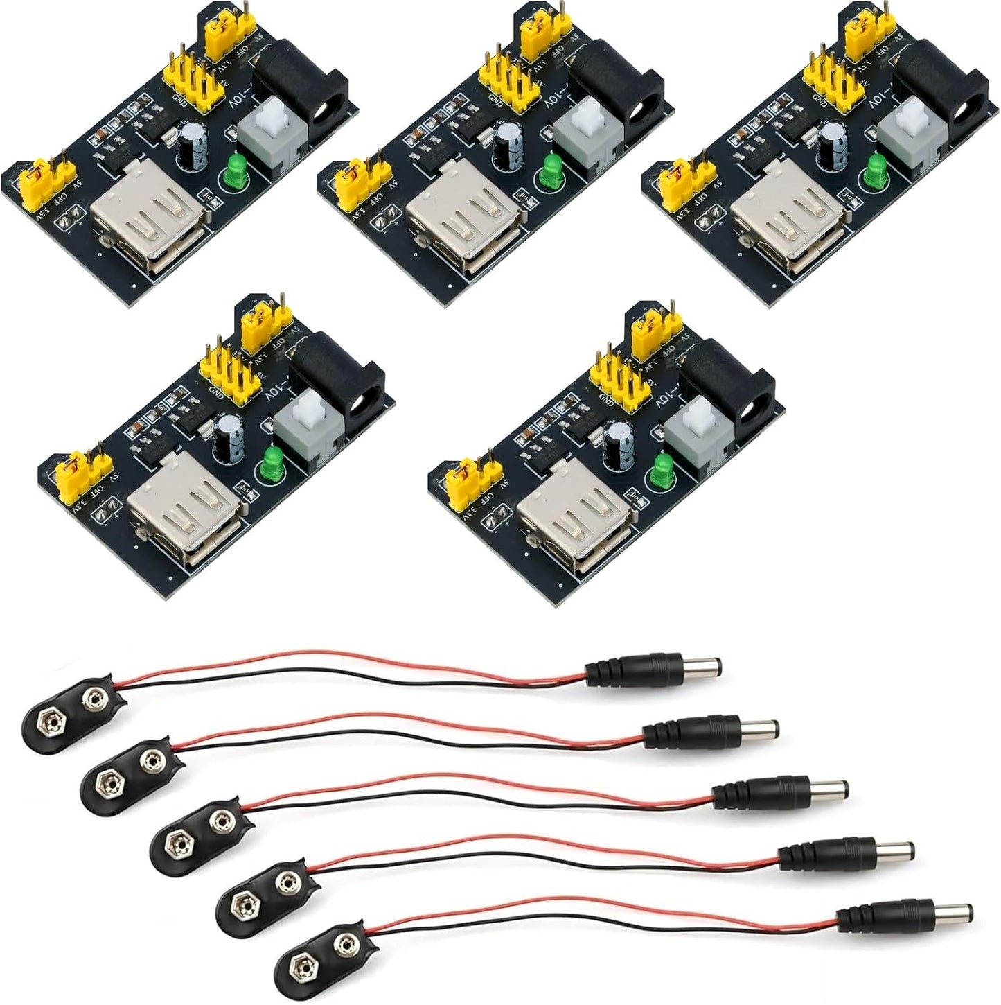 WWZMDiB 5 400 830 6.5~12V 3.3V 5V 5 9V Pcs Power Supply Module Compatible with Point and Point Solderless Breadboard