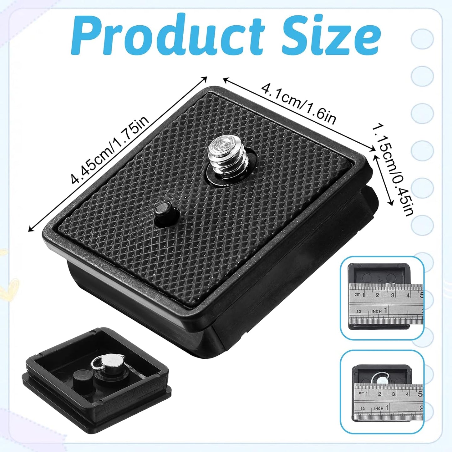 Bruislard (41x44.5x11.5mm) Tripod Quick Release Plate Camera Tripods Mount Adapter with Screws Camera Mounting Parts