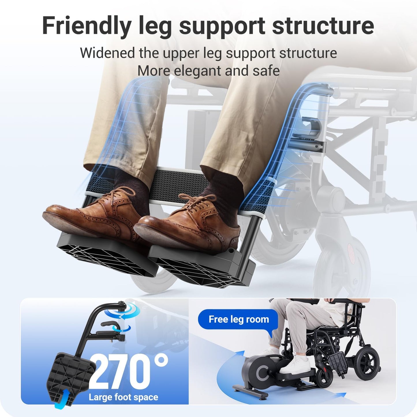 VERPAL 34lbs Lightweight Electric Wheelchair for Adults, 500W Foldable Electric Wheelchairs with 220 lbs Capacity, 12Ah 12.5 Miles All Terrain Power Wheelchair for Home, Hospital, Nursing Home, Park