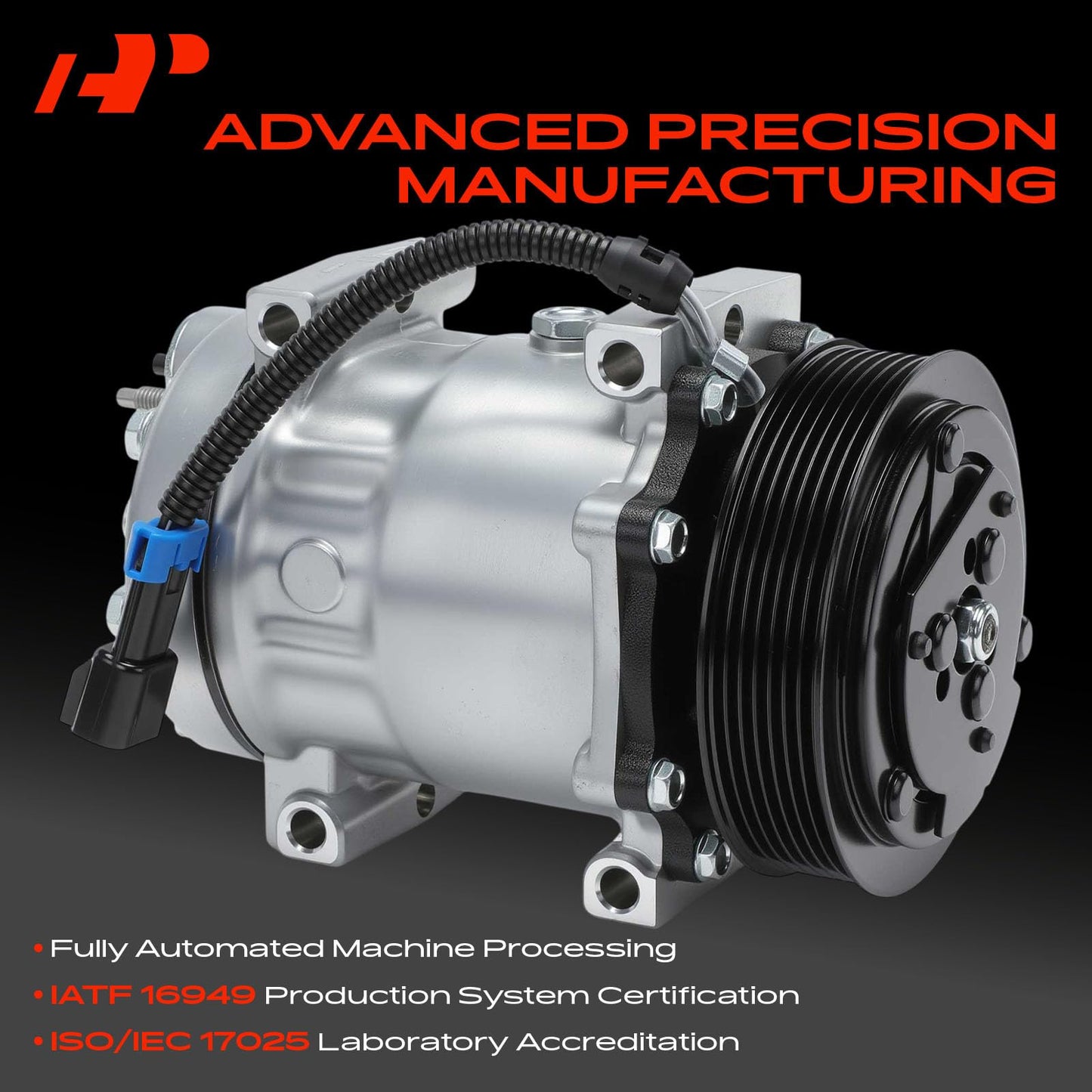 A-Premium Air Conditioner AC Compressor with Clutch Compatible with Kenworth T660 2011-2012, T680 2013-2015/2017-2018, T880 2017-2018 & Peterbilt 365/367 2011-2016, 389 2016, 567 2015-2016, 579, 587