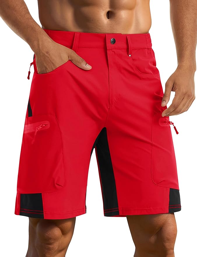 CRYSULLY Men's Hiking Cargo Shorts Outdoor Summer Lightweight Quick Dry Casual Shorts with 5 Pocket