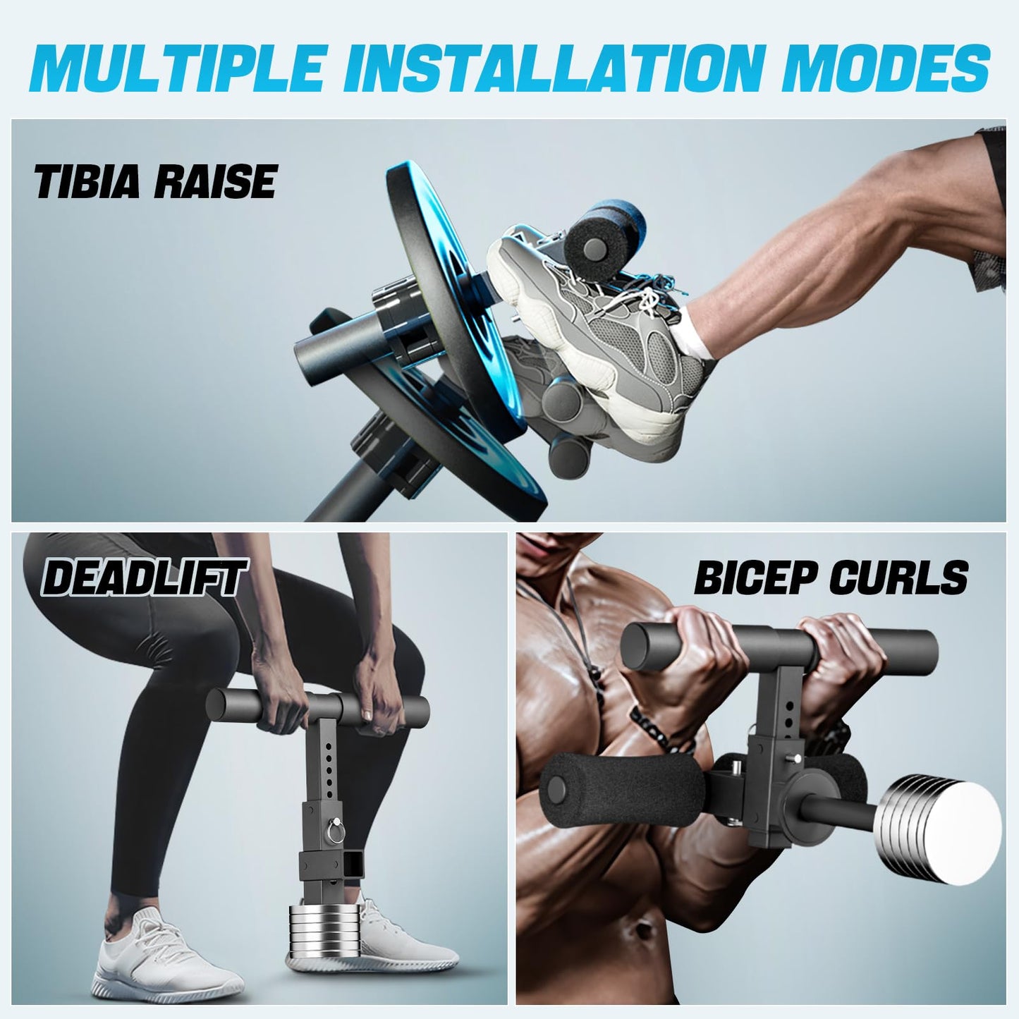 Northdeer Tib Bar, Tibia Dorsi Calf Raise Machine, Professional Tibialis Trainer for Strength Training Calves/Shins/Ankles, Fits 1" and 2" Weight Plates, 2 Directions Size Adjustment fit All Foot