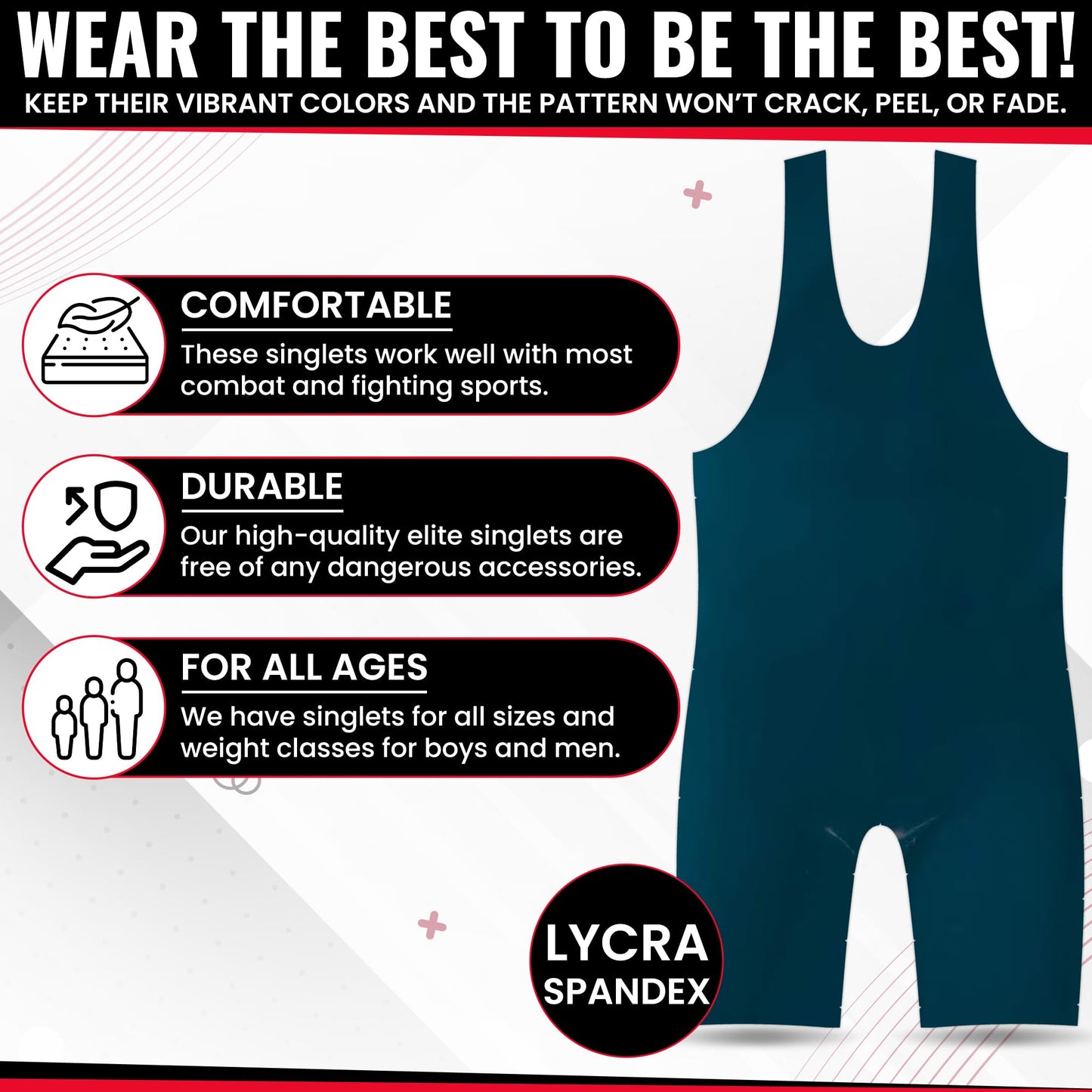 4 Time All American Wrestling Singlet: Black, Navy Blue, Red, Teal sizes 4XS-5XL (XXS/YL 51-70 lbs., TEAL)