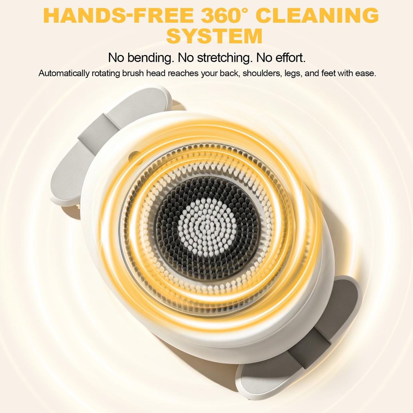 PVACG Electric Shower Scrubber for Body & Back, Wall Mounted Body Brush with Soft Bristles, Waterproof Hands-Free Bath Brush with 4 Speed Modes and Replaceable Heads(1)