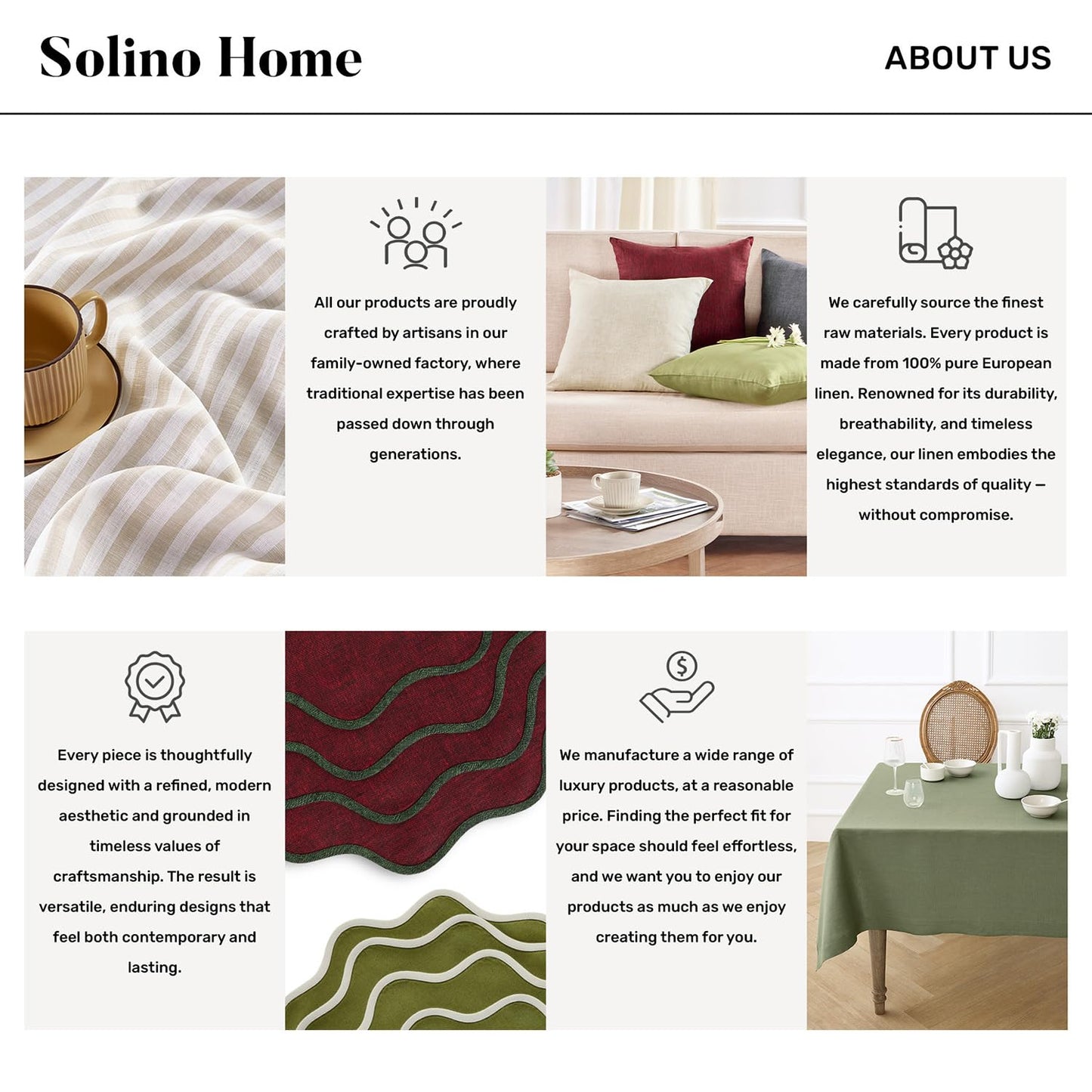 Solino Home Linen Cloth Placemats Set of 6-100% Pure Linen Hemstitch Pumpkin Placemats 14 x 19 Inch - Sonoma Hemstitch Table Place Mats