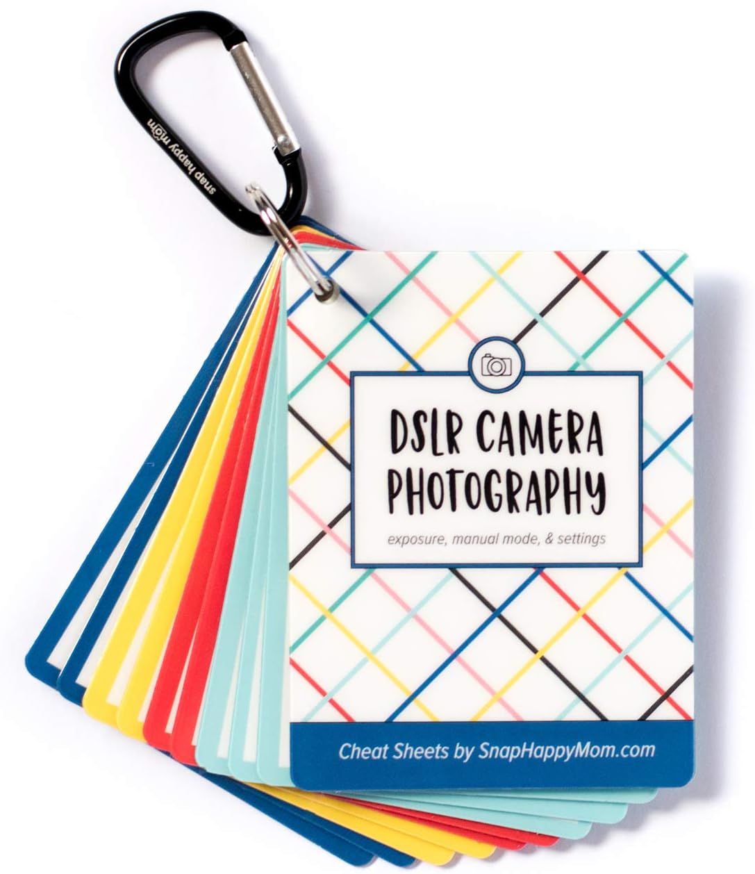 Snap Happy Mom Settings, DSLR Cheat Sheet Cards for Canon, Nikon and Sony Cameras - Plastic Quick Reference Photography
