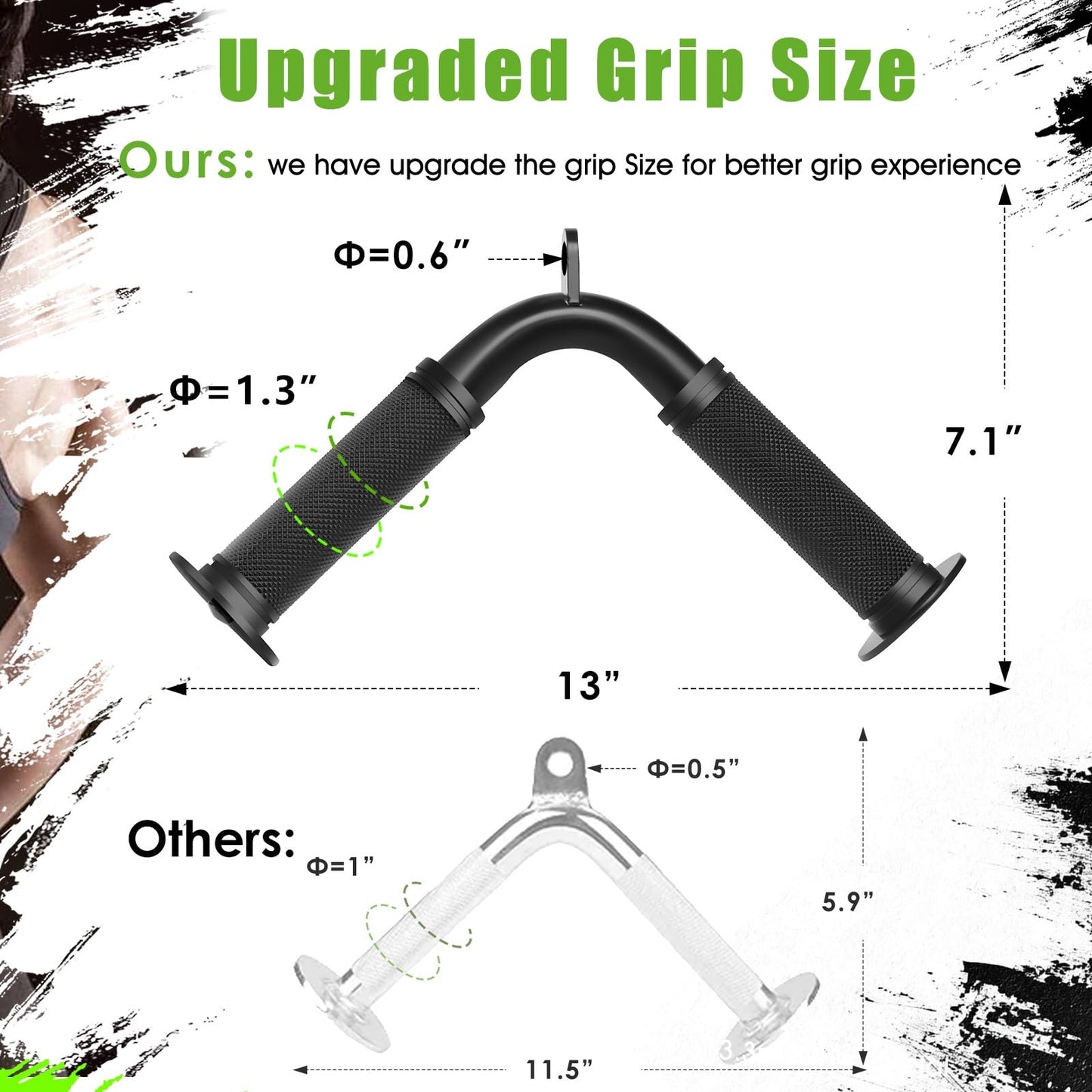 Lovind Tricep Pull Down Attachment,Bigger V Bar Attachment ,Tricep Rope Cable Machine Attachment, Cable Machine Accessories with Upgrated Grip for Home Gym Equipment (Tricep V Bar&Rope)