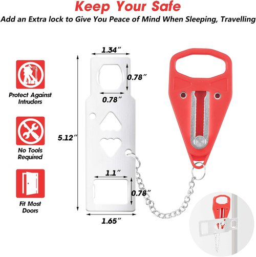 AceMining Portable Door Lock - Enhance Home Security & Privacy | Ideal for Travel, Hotels & Apartments