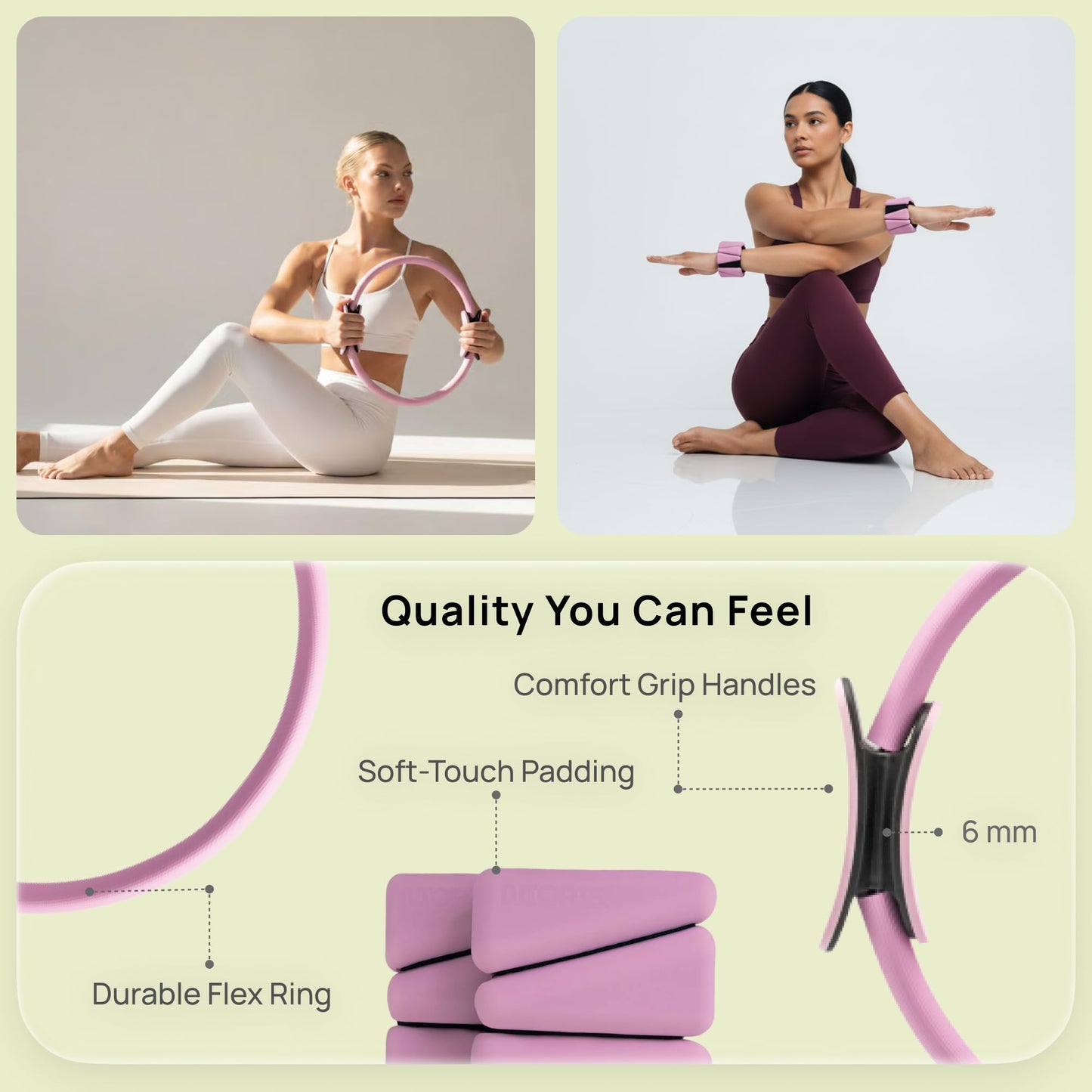 Nioris Essential Pilates Equipment Kit – Complete Home Workout Set with Pilates Ring, Pilates Ball, Resistance Bands, Ankle Weights, Sliding Discs & Grip Socks – Guided Full Body Workout Video