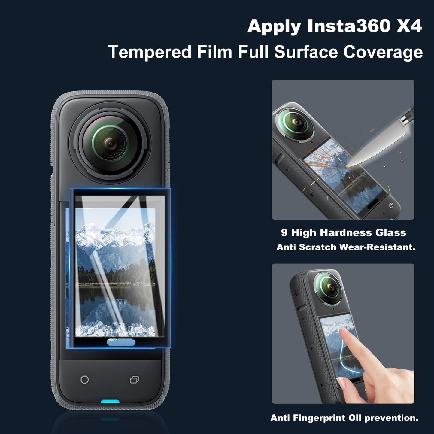 Vasgather 360 X4No X4 Camera Accessory Kit for Insta Fit for AIR- Lens Guards, Silicone Case, Camera Case,Screen