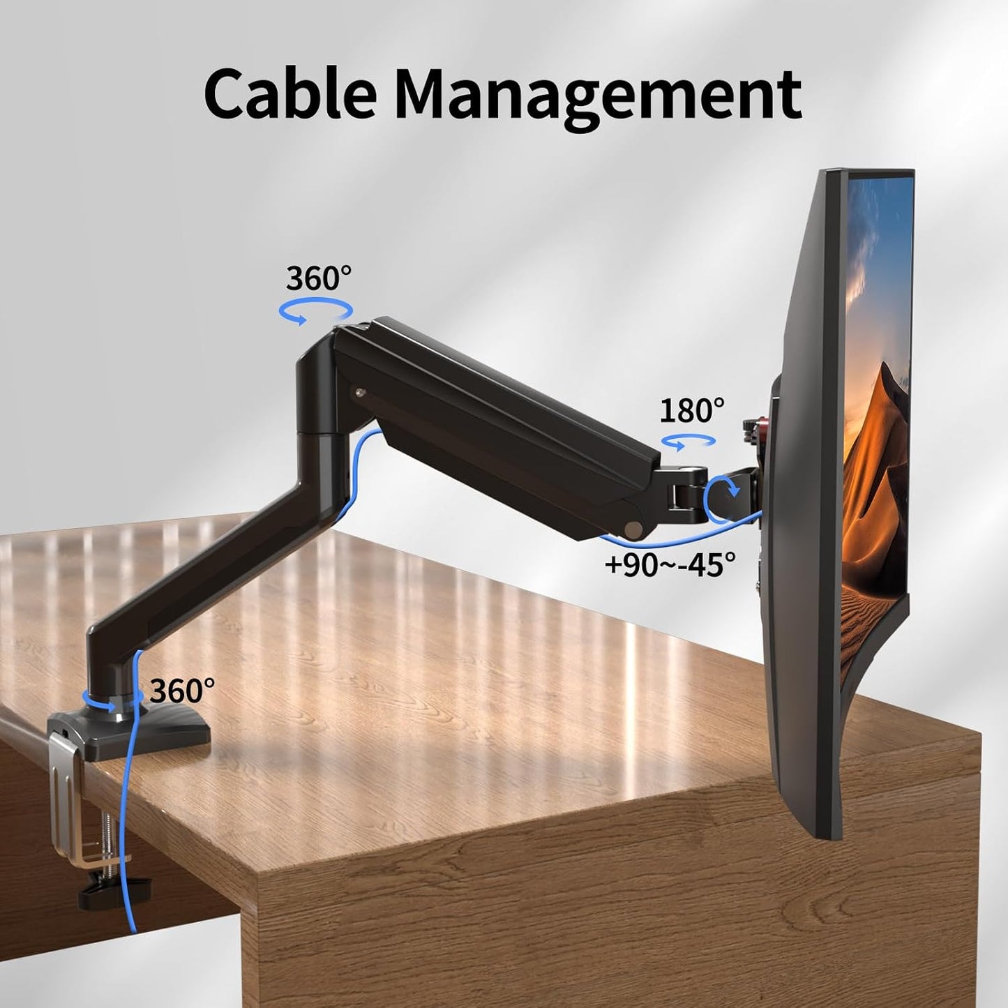 suptek 13-32 inch, 4.4-19.8lbs, 75x75/100x100mm Single Monitor Arm Mount for Adjustable Gas Spring Monitor Arm Desk