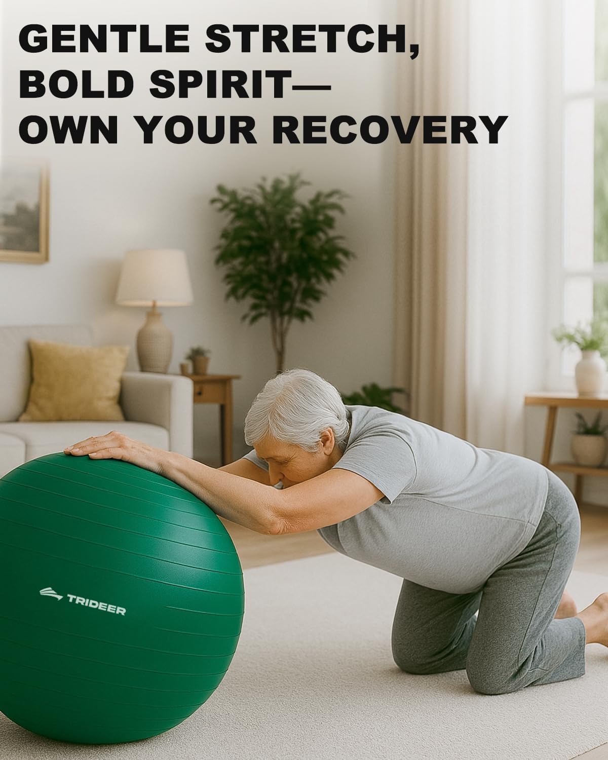 Trideer Exercise Ball for Physical Therapy, Core Strength, Stability & Balance Training, Swiss Ball for Yoga, Fitness & Rehabilitation