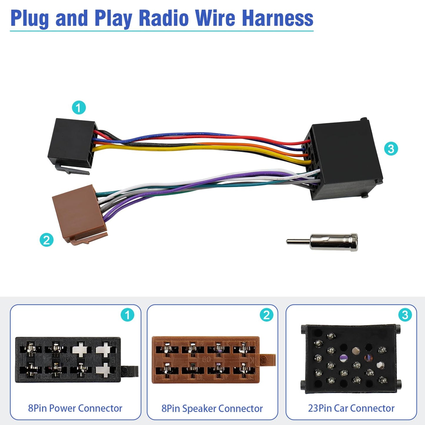 3 5 7 E30 E36 E46 E34 E39 Z3 Z8 Radio Harness for BMW Stereo Wiring Harness Compatible with BMW Car Antenna Wire