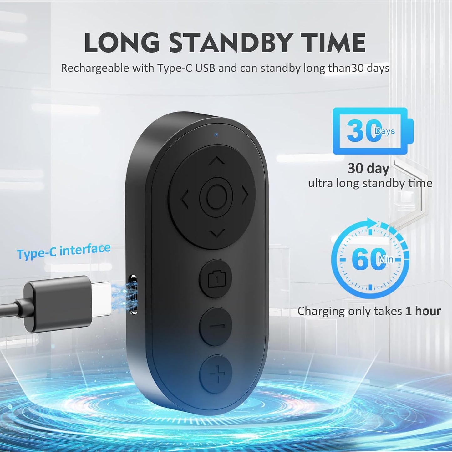 Wireless Camera Remote Control with Zoom in/Out for Android & iPhone,Versatile Shutter with Front/Rear Camera
