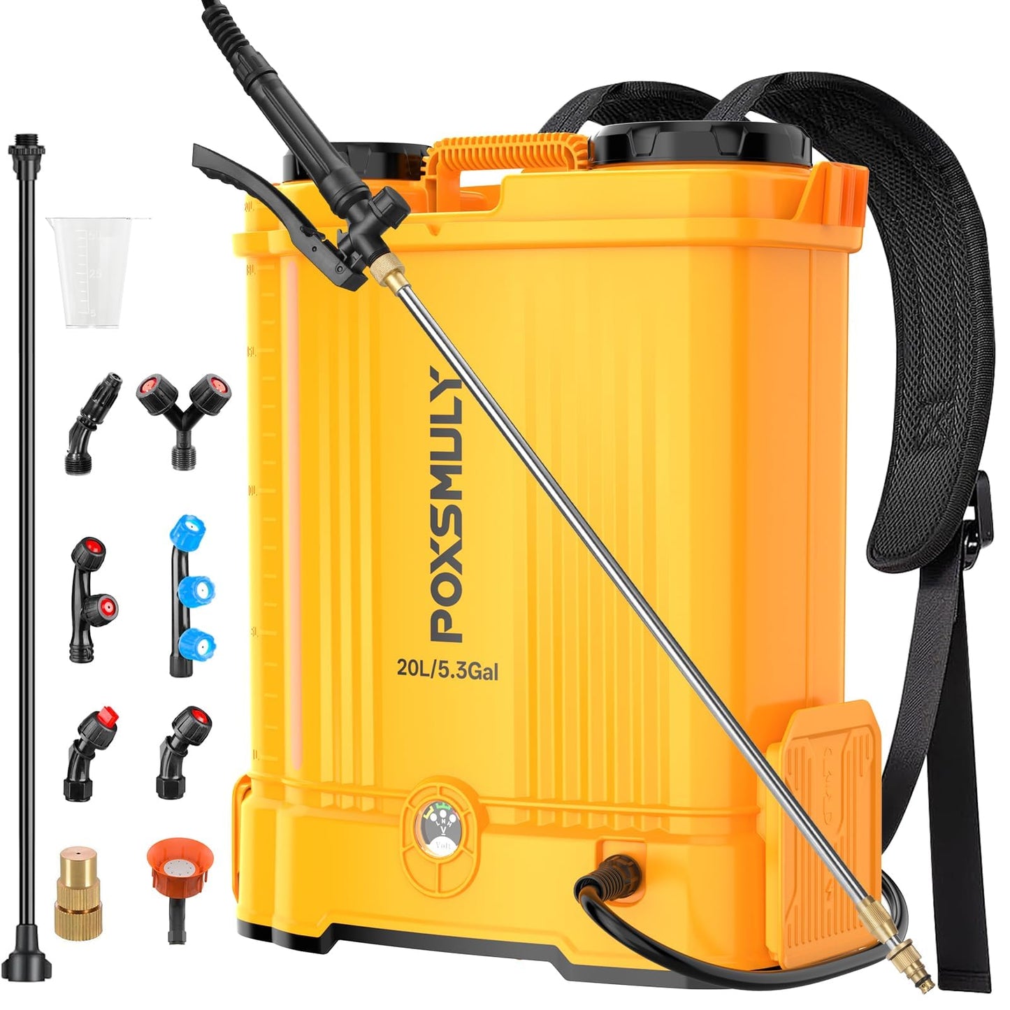 Battery Powered Backpack Sprayer for De-walt 20v Max Battery, 5.3 Gallon, 100 PSI Electric Weed Sprayer, Yard Graden Sprayer with Telescopic Wand, 7 Nozzles, Backpack Sprayer 20v(Battery Not Included)