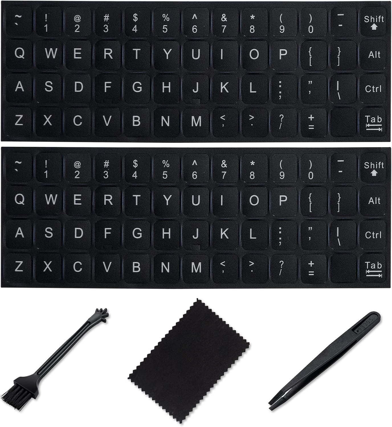Softamm Stickers,[5 1] English Keyboard in Replacement English Keyboard Letters Sticker with White Font on Black