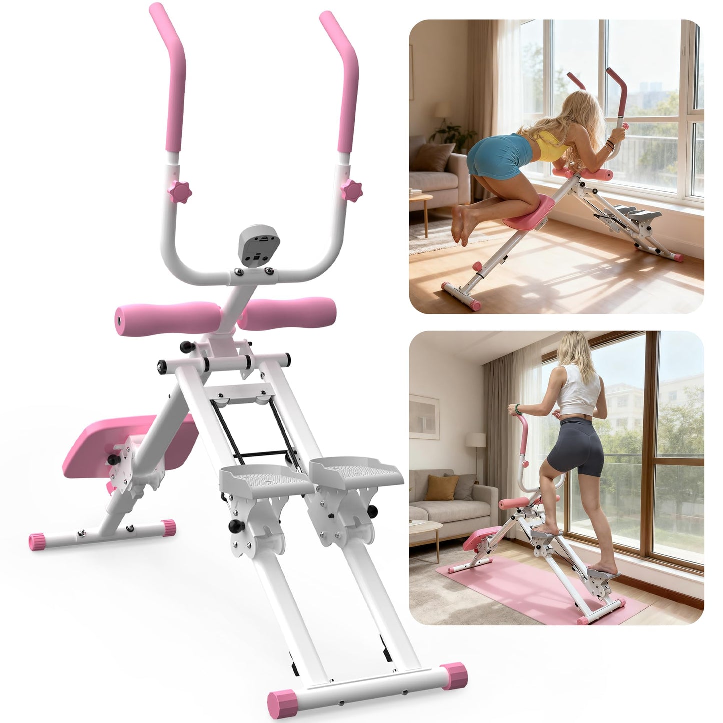 KINMAC 2-in-1 Stair Stepper and Ab Workout Machine, Multi-Function Trainer Compact Home Gym Exercise Equipment for Full Body Cardio and Core Training