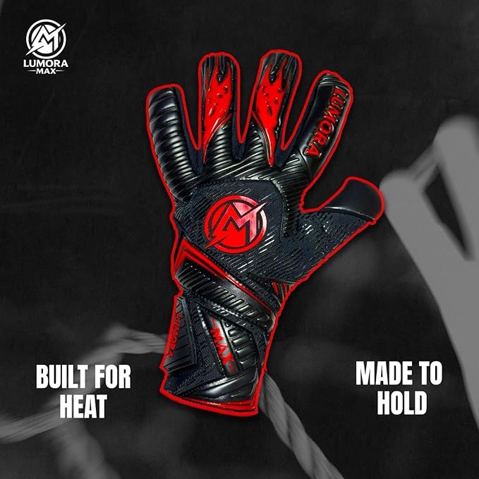 Goalkeeper Gloves-Professional Negative Cut Goalie Gloves with Contact Max Grip, 4mm Foam Padding & Airprene Backhand| No Finger Save, All-Weather Performance. Sizes (7-10)