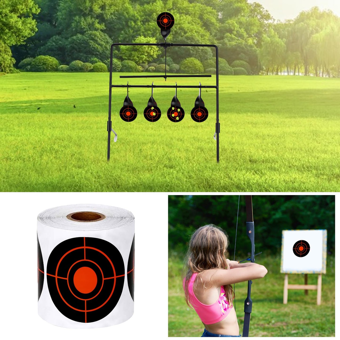 Shooting Targets, 3" Splatter Targets Stickers 250 Pcs Self Adhesive Target for Shooting Range Reactive Paper Gun Target for Airsoft, Rifle, Pistol Shooting Practice, Red