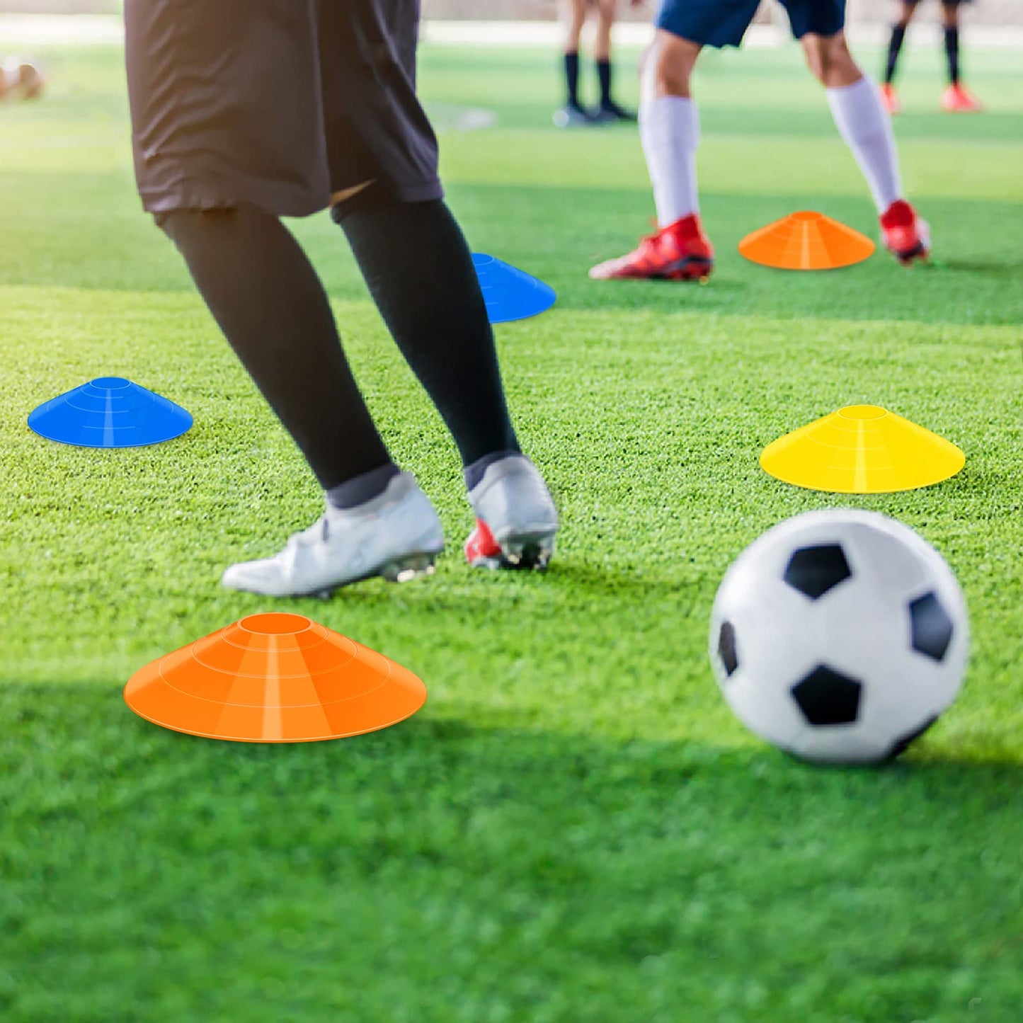 60 Pack Agile Soccer Cones with Portable Bags & Brackets,Sports Cones,cones for sports training，soccer cones for training，soccer training equipment，Agile Soccer Cones Used for Football Training