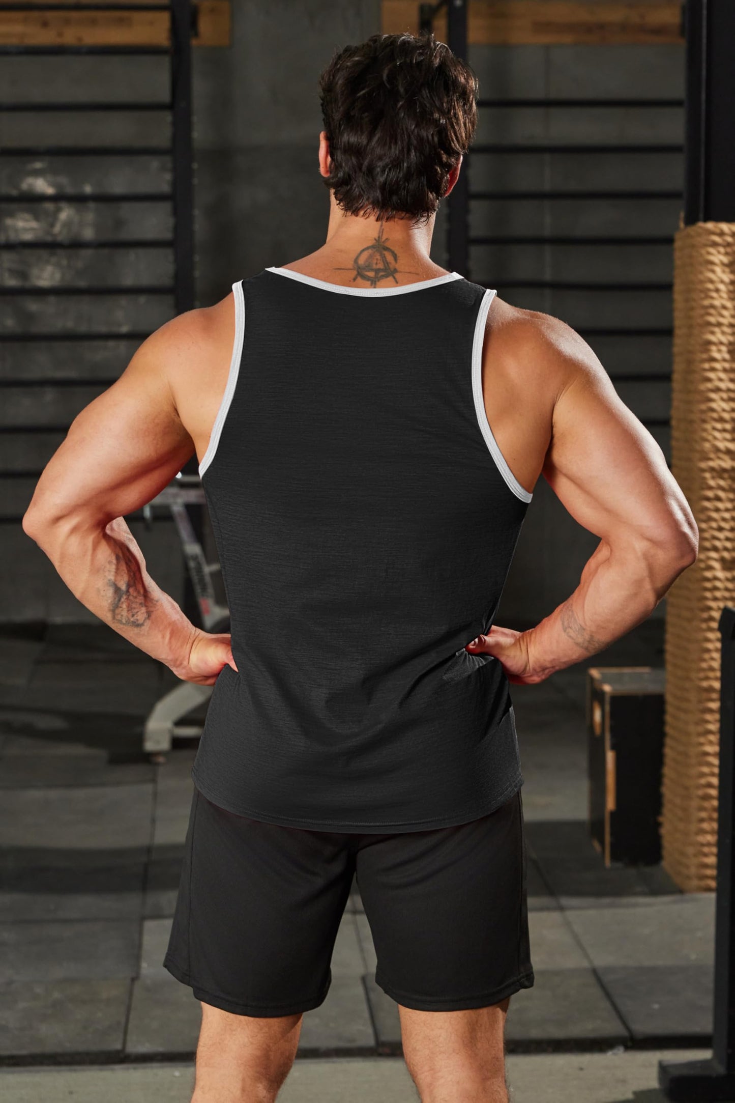 COOFANDY Men's Workout Tank Tops 3 Pack Sleeveless Gym Muscle Tee Bodybuilding Fitness T Shirts Black/White/Grey Large