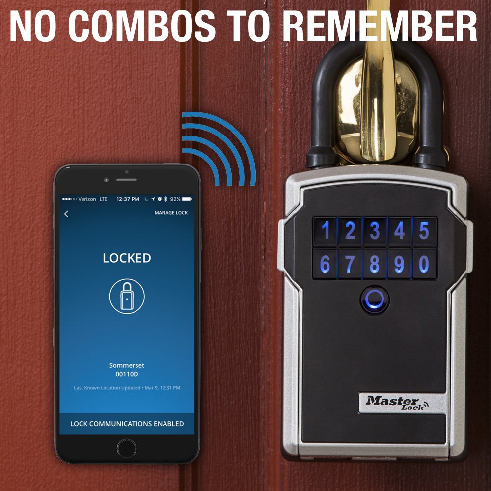 Master Lock Key Lock Box with Code, Outdoor Lock Box for Realtors, Property Managers and Landlords, Ideal for Short-Term Rentals, Key Safe Holds 5 Keys, 5440EC
