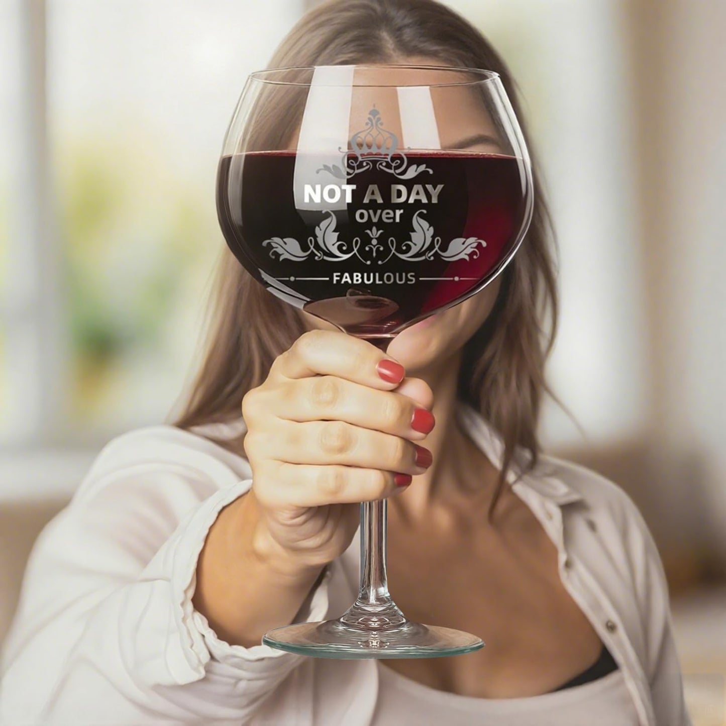 Gifts For Women,Not a Day Over Fabulous Personalized Wine Glasses Birthday Gifts Wine Glass Mothers Day Gifts For Women, Unique Gift Ideas for Her Mom Friends Female Her Wife Girlfriend Coworkers