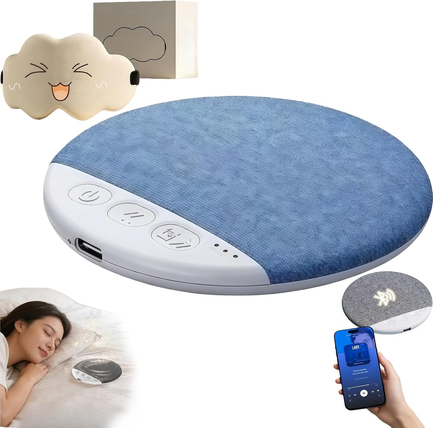 Generic Bluetooth Pillow Speaker forSleeping, Portable Wireless White Noise Sleep Timer Pillow speakerFor Heavy