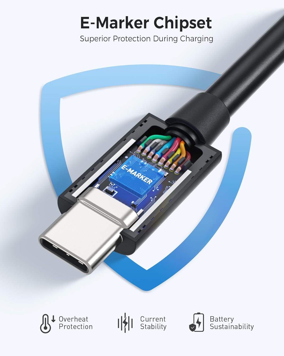40Gbps 4 2.6ft 8K 240W 0.8m, USB4, 3 Cable Matters [Intel Certified] Thunderbolt Cable with Video and Charging