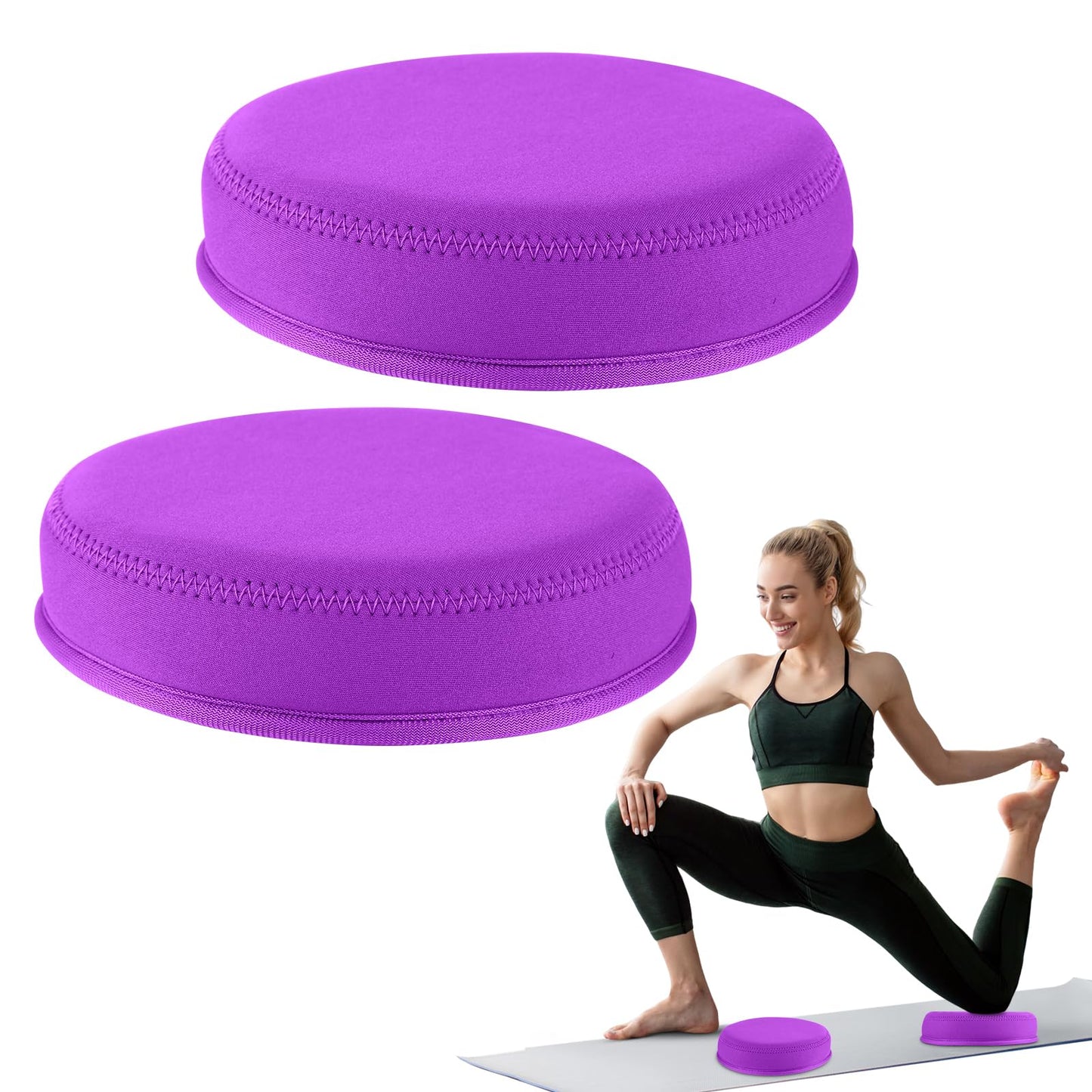 ECOESPTI Yoga Knee Pad, 1.57 Inch Thick, Memory Foam and EPE Foam, for Knees Elbows Wrist Hands Head Yoga Pilates Work Out Kneeling Pad, Exercise Mat 2 purple