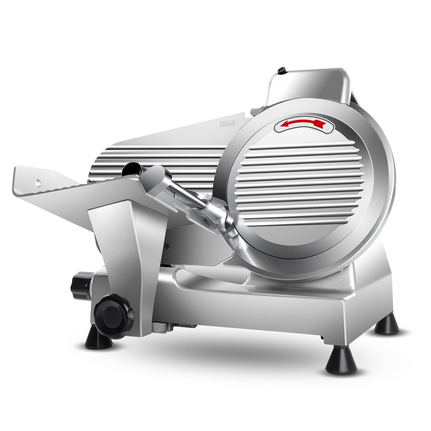 Zomagas 10 inch Commercial Meat Slicer, 240W Frozen & Cheese Slicer, Premium Chromium-plated Steel Blade, Semi-Auto, Low Noise