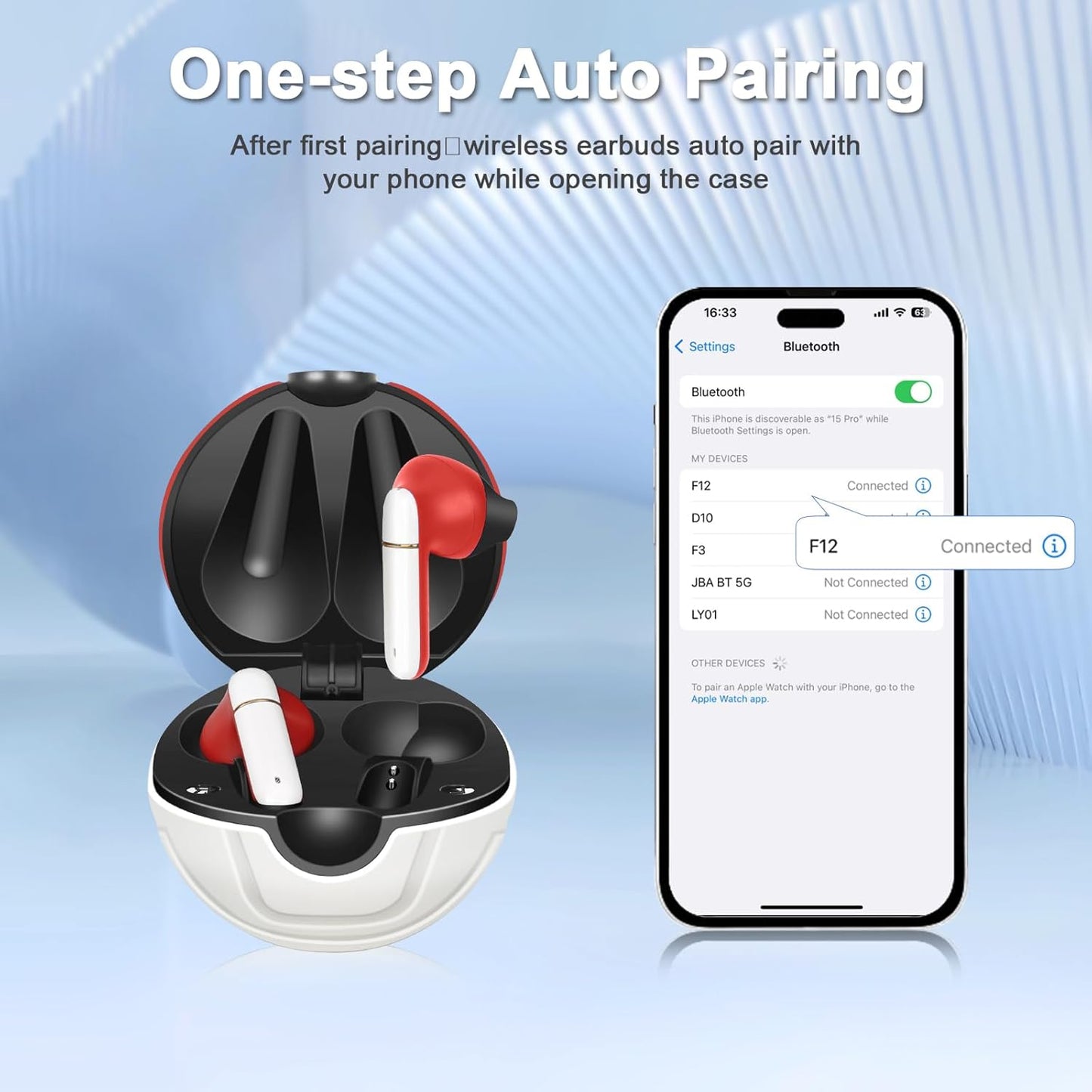 Wireless Earbuds for Kids,Comfortable Wireless Earphones Fit Ergonomic Design Ball Shape Ear Buds with Mic for Android