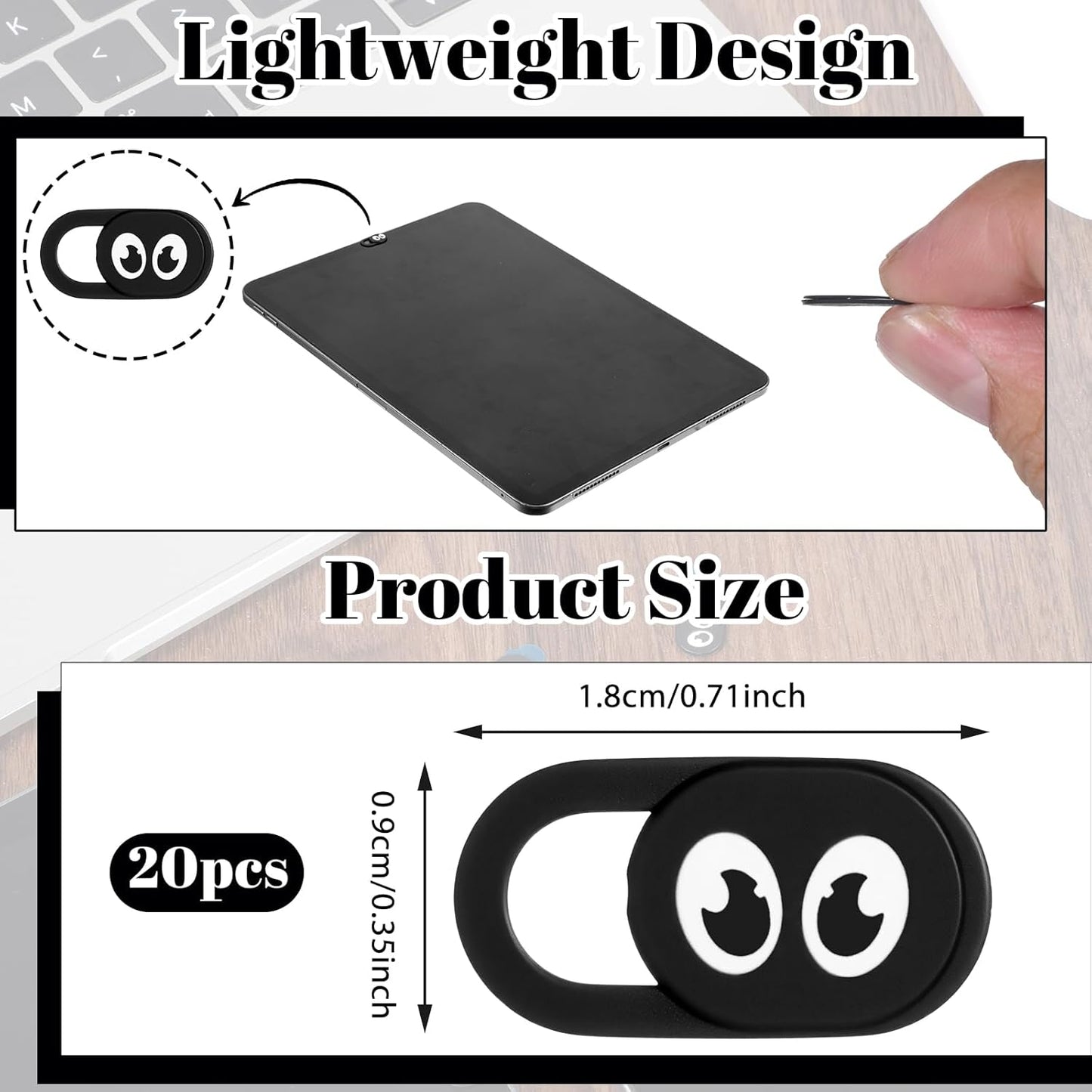 LXUEJIE 20 0.023 Inch Pcs Webcam Cover Slide, Ultra Thin Universal Laptop Camera Cover Slide Webcam Covers Cameras