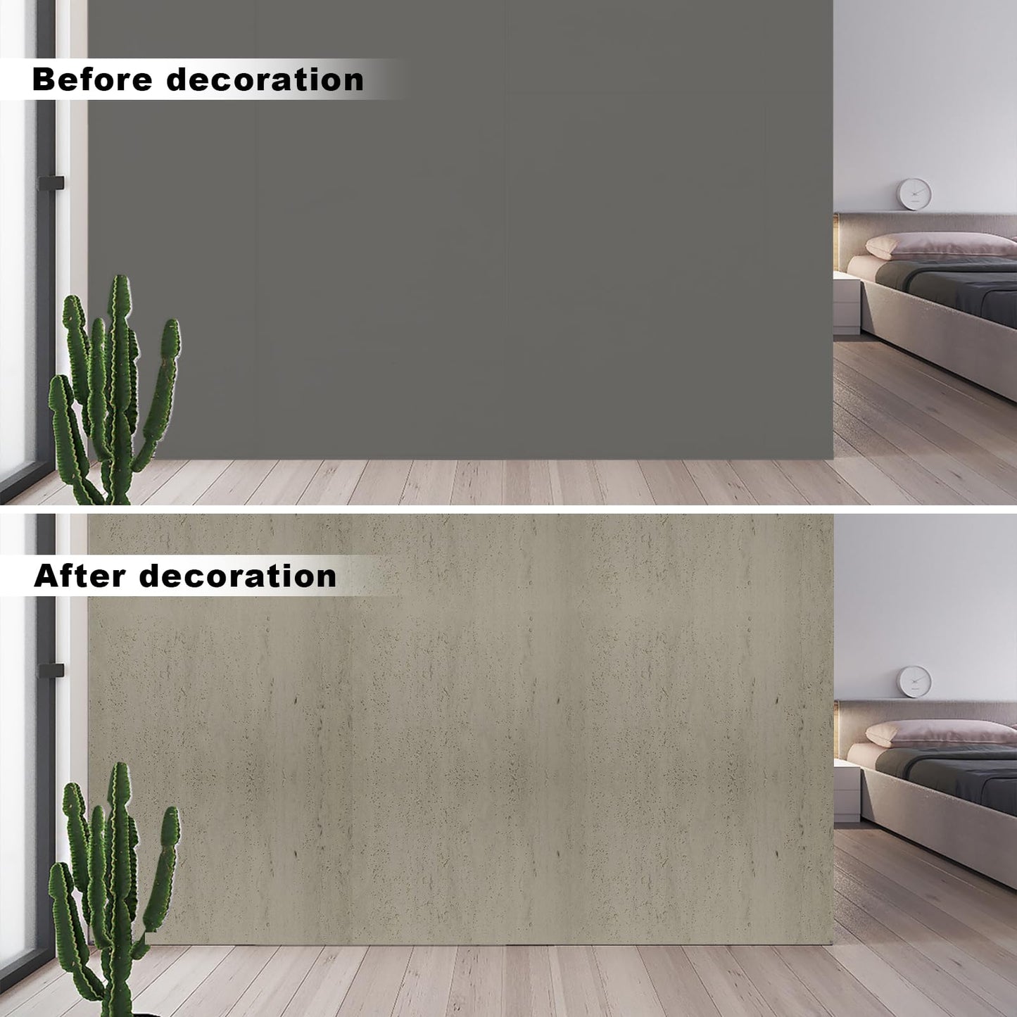 3D Wall Panels - 4PCS 47.2"x23.6" Faux Stone Wall Covering - MCM Modified Clay Material for Home Art, Accent Brick, Modern Exterior/Interior Decoration, Covering 31 sq.ft TV