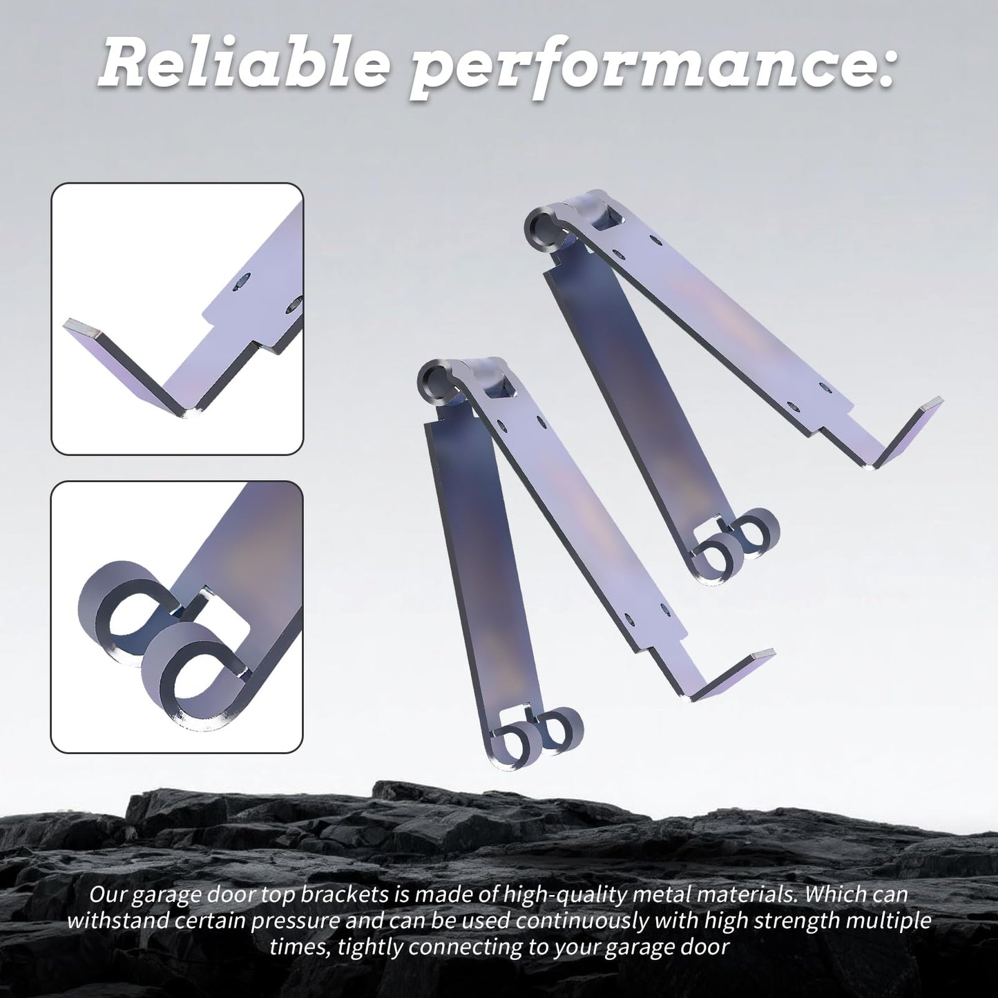 XTPTFABS 2Pcs Low Headroom Garage Door Top Brackets Compatible with Standard 12" or 15" Radius Track(for Standard Elevator Doors with Very Small Gaps)