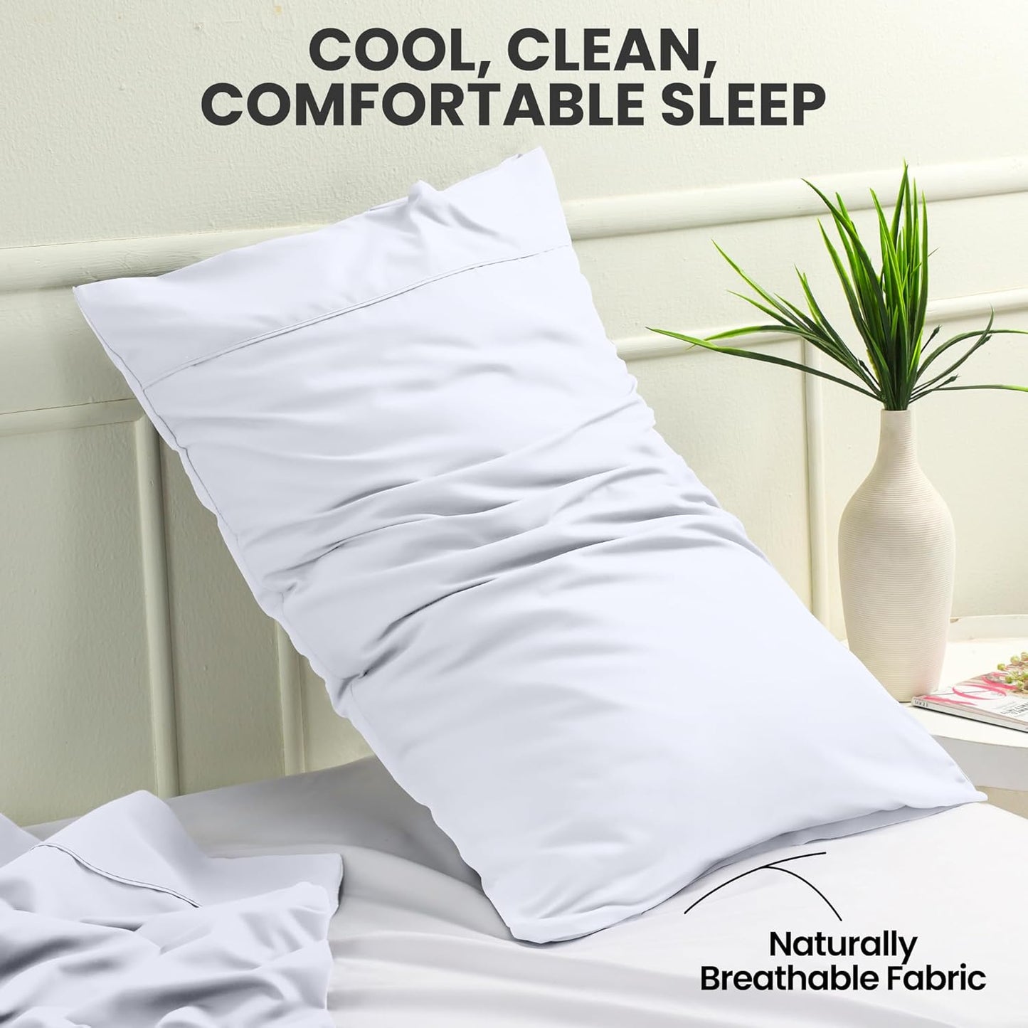 Utopia Bedding Standard Pillow Cases - Soft Brushed Microfiber - 2 Pack, White | 20 x 26 Inches
