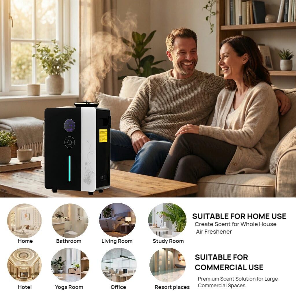 Kevinleo 7500 Sq Ft Commercial Scent Machine for Home, HVAC Cold Air Diffuser System, 800ml Waterless Fragrance Nebulizer for Large Space Hotel Lobby Gym Spa, Smart WiFi Bluetooth App Control (KS2000)