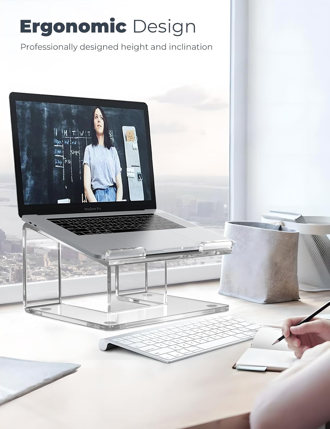 FUCDTEFC 10-17.3 Inch Acrylic Laptop Stand for Desk, Laptop Riser for Laptops, Ergonomic Computer Stand Holder