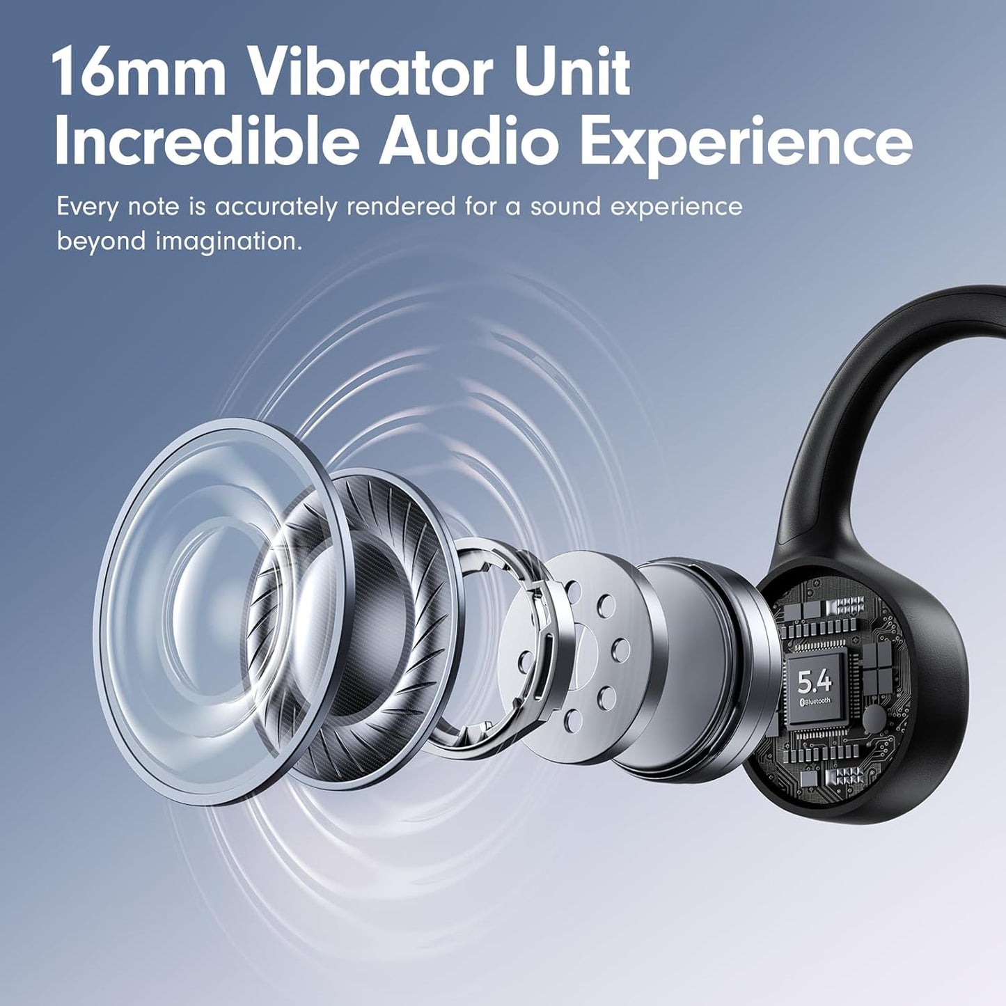 MRYTKY Bluetooth5.4 10H Bone Conduction Headphones,Open Ear Headphones with Mic,Wireless Headphones Playtime