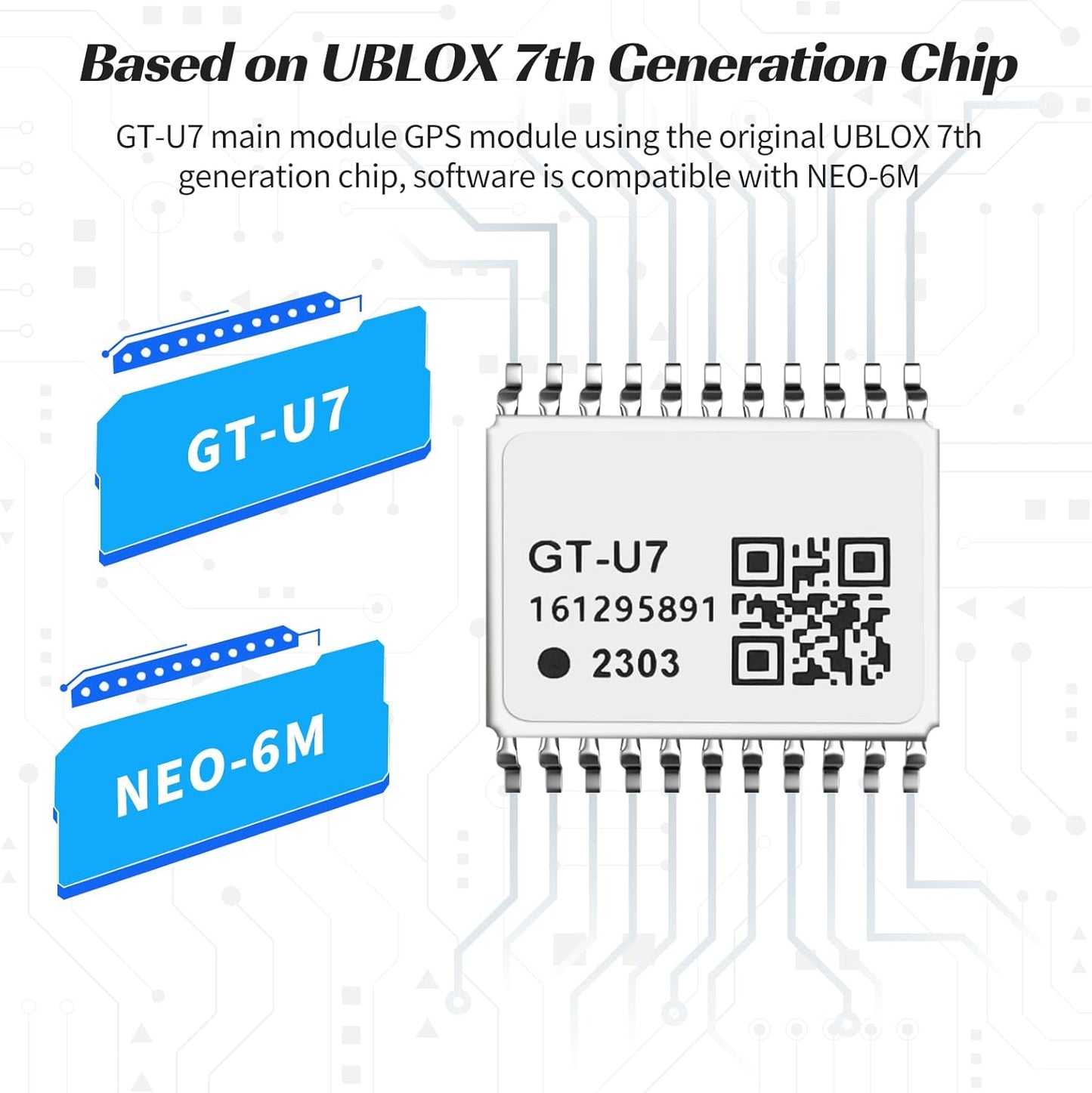 MakerFocus GT-U7 NEO-6M 51 STM32 R3 GPS Module Satellite Navigation Positioning GPS Receiver Drone Microcontroller