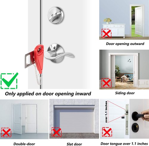 AceMining Portable Door Lock - Enhance Home Security & Privacy | Ideal for Travel, Hotels & Apartments