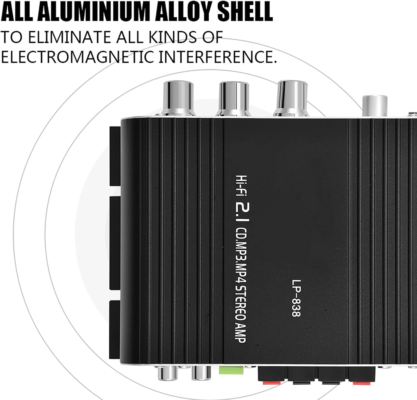 15Wx2 3.5mm MP3, MP4, Stereo Audio Amplifier Receiver, Output Stereo Bass Home Amplifiers, with and Port, Digital Amp