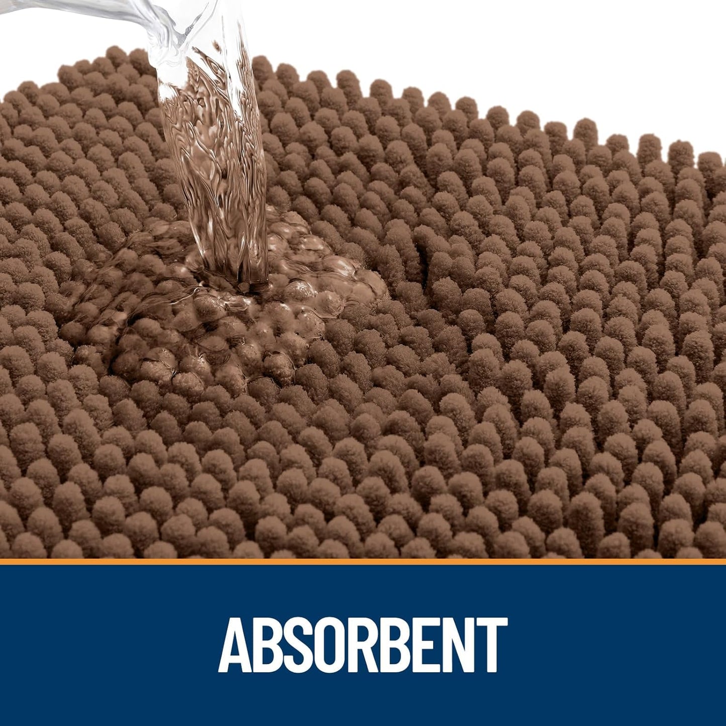OLANLY Dog Door Mat - Absorbent Non-Slip Mud Mat for Indoor Use | 59x20 Mocha, Quick Dry Chenille