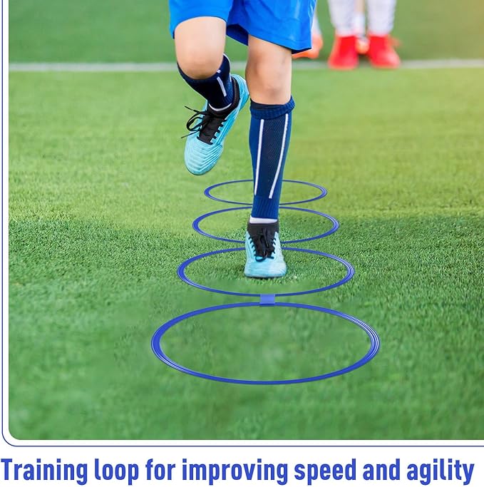 Shappy 50 Pcs Agility Rings with Storage Bags 15 Inch Agility Training Rings Hoop Exercise Ring Plastic Speed Rings Jumping Hoops for Sports Soccer Football Gymnastics Practice Games