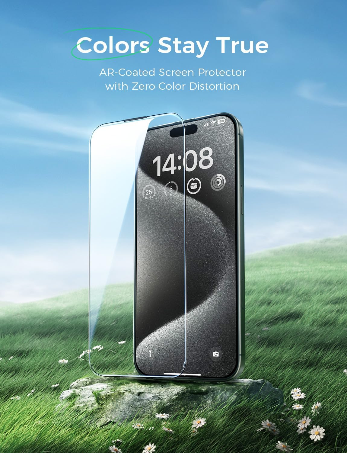 2PACK 15 (6.7") 9H MAGIC JOHN for iPhone Pro Max Eye Protection Screen Protector, HD Clear, Auto Dust-Elimination
