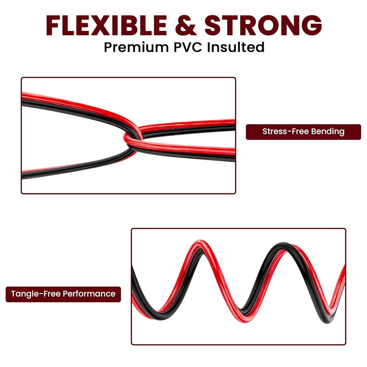 Mygatti 14/2 35FT, 14 2 Gauge Speaker Wire AWG Conductors OFC Pure Copper Electrical Red Black Cable for Car Speakers