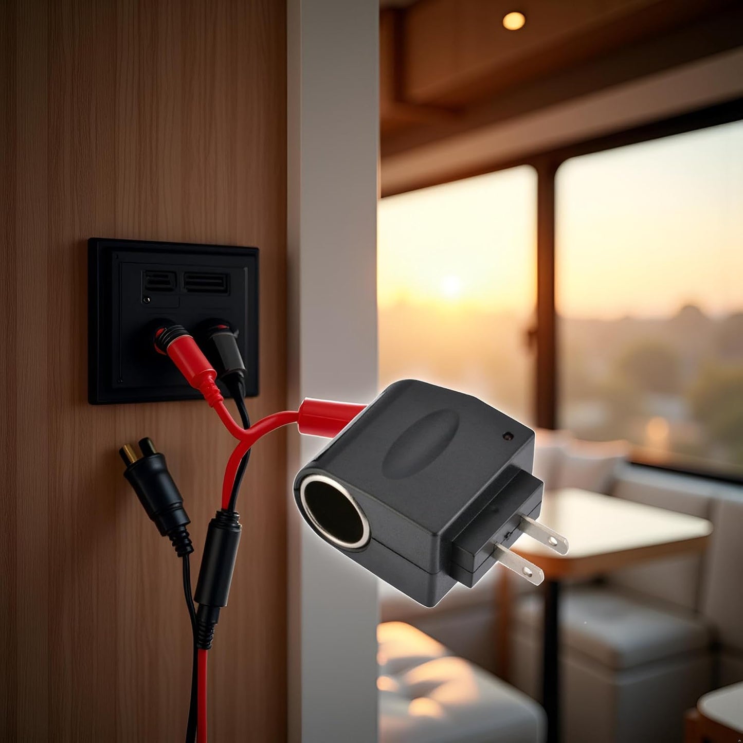 Dwuww 110V 220V 12V Black AC DC Converter Outlet Power Supply AC - to car DC Replacement Car Supplies can be Used
