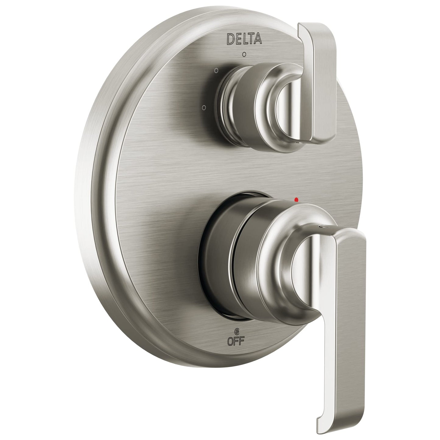 Delta Tetra Single-Function Shower Handle Trim Kit with 3-Way Integrated Diverter, Chrome Shower System Valve with Diverter, Lumicoat Stainless T24889-SS-PR (Valve Not Included)